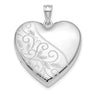 Sterling Silver Rhodium-plated Scrolled Ash Holder Heart Locket