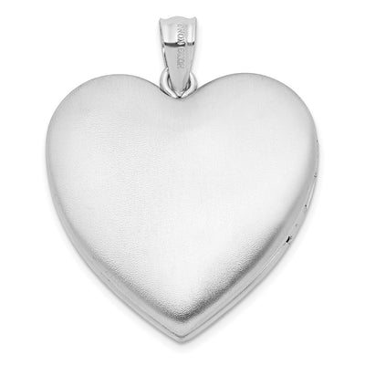Sterling Silver Rhodium-plated In Memory Ash Holder Heart Locket