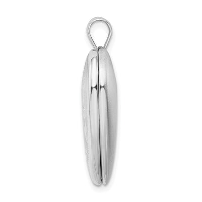 Sterling Silver Rhodium-plated D/C Cross Ash Holder Heart Locket