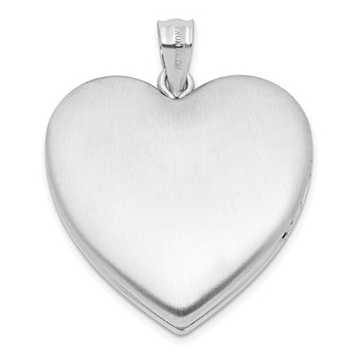 Sterling Silver Rhodium-plated D/C Cross Ash Holder Heart Locket