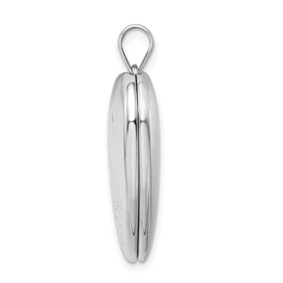 Sterling Silver Rhodium-plated D/C Footprints Ash Holder Heart Locket
