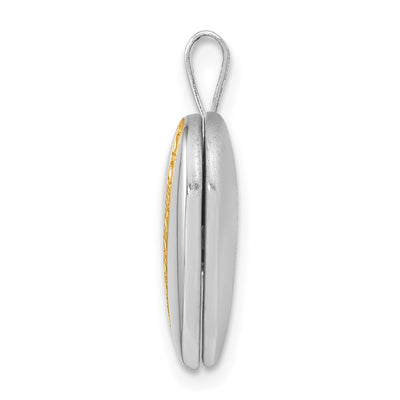 Sterling Silver Gold-tone Polished & Satin Heart Locket