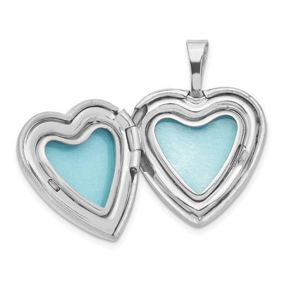 Sterling Silver Gold-tone Polished & Satin Heart Locket