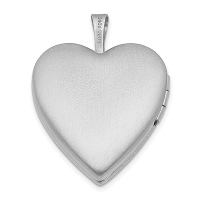 Sterling Silver Rhodium-plated Polished My Angel Heart Locket