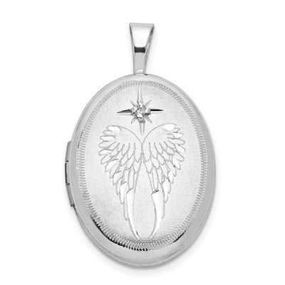 Sterling silver diamond oval pendants & charm
