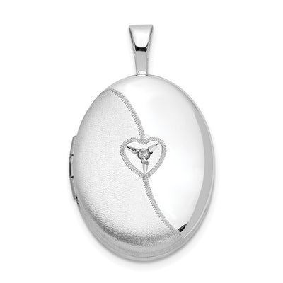 Sterling silver diamond oval pendants & charm