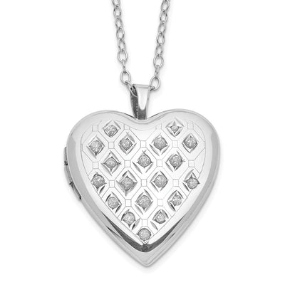 Sterling silver diamond locket pendants & charm