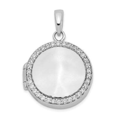 Sterling silver cubic zirconia circle pendants & charm