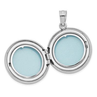 Sterling Silver Rh-pltd Diamond LOVE TO THE MOON Round Locket