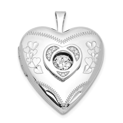 Sterling silver diamond locket pendants & charm