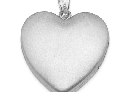 Sterling Silver Rhodium-plated Enameled Rose Ash Holder Heart Locket (Style QLS985)