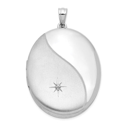 Sterling silver diamond oval pendants & charm