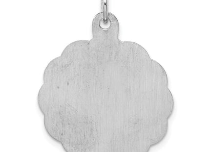 Sterling silver disc charm, further view