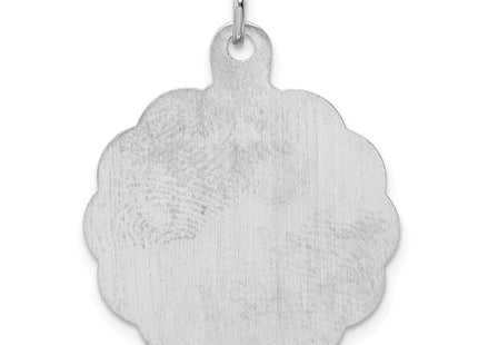 Sterling silver disc charm, further view
