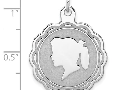 Sterling silver disc charm, another view