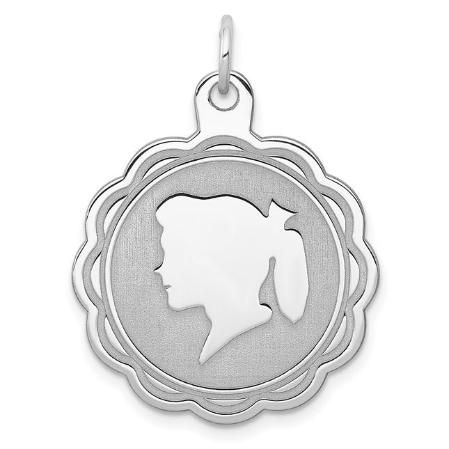 Sterling silver disc charm