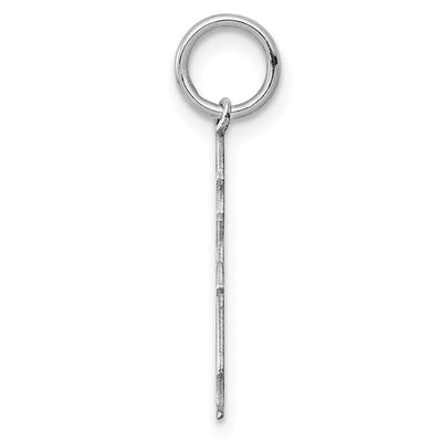 Sterling Silver Rhod-plated Eng. Girl Polished Front/Back Disc Charm, 21 x 10mm