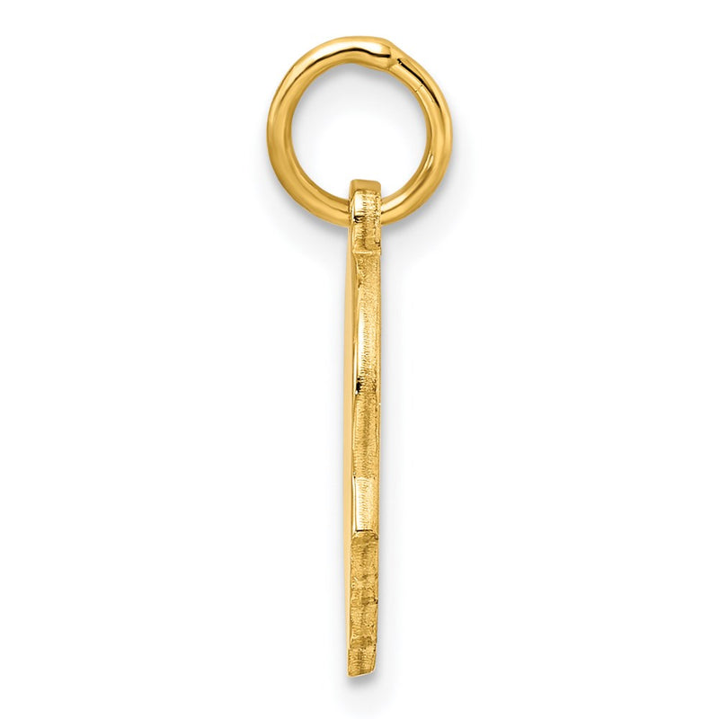 Gold Plated Sterling Silver Facing Right Engravable Boy Head Charm, Satin Back, 0.69mm Thick, 19 x 10mm