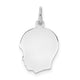 Sterling Silver Facing Left Engravable Boy Head Charm, Polished Back, 0.89mm Thick, 22 x 14mm