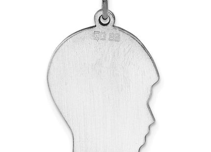 Sterling silver disc charm, further view