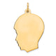 Gold Plated Sterling Silver Facing Left Engravable Boy Head Charm, Satin Back, 1.27mm Thick, 28 x 17mm
