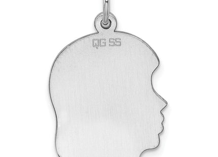 Sterling silver disc charm, further view