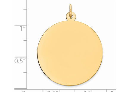 Sterling Silver GP Engraveable Round Polished Disc Charm, 33 x 26mm (27)