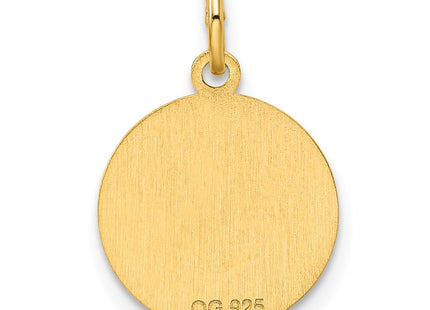 Sterling silver disc charm, further view