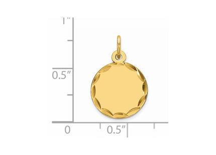 Sterling silver disc charm, alternate view