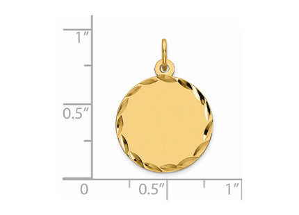 Sterling silver disc charm, alternate view