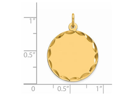 Sterling silver disc charm, alternate view