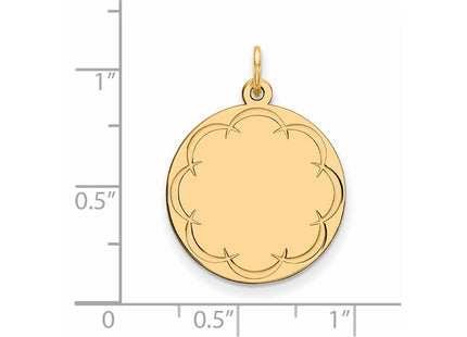 Sterling silver disc charm, alternate view