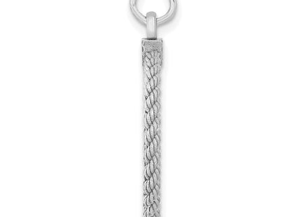 SS Rh-plt Engraveable Round with Rope Polished Front/Satin Back Disc