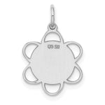 Sterling Silver Rh-plt Engravable Polished Front/Satin Back Disc Charm view 2