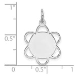 Sterling Silver Rh-plt Engravable Polished Front/Satin Back Disc Charm view 4