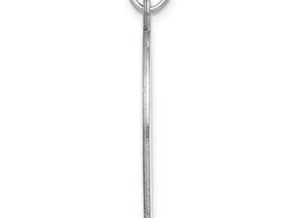 Sterling Silver Rhod-plate Eng. Oval Polish Front/Back Disc Charm