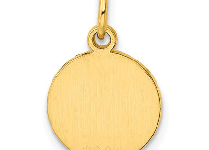 Sterling silver disc charm, further view