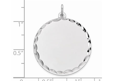 Sterling silver disc charm, another view