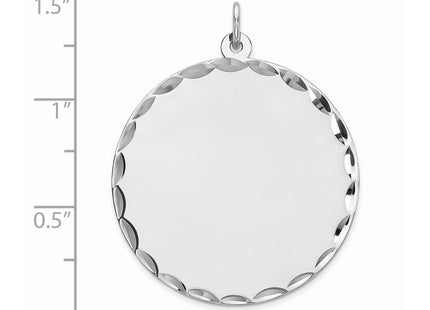 Sterling silver disc charm, another view