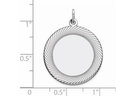 Sterling silver disc charm, alternate view