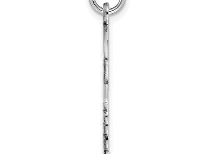 Sterling Silver Rhod-plate Eng. Girl Polished Front/Satin Back Disc Charm, 31 x 20mm (27)