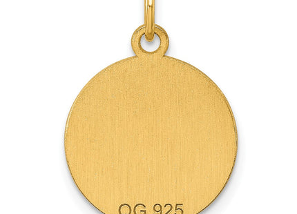 Sterling silver disc charm, alternate view