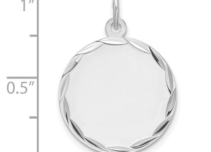 Sterling silver disc charm, another view