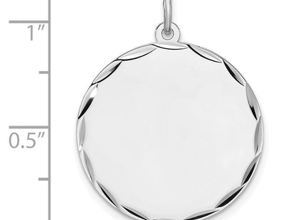 Sterling silver disc charm, another view