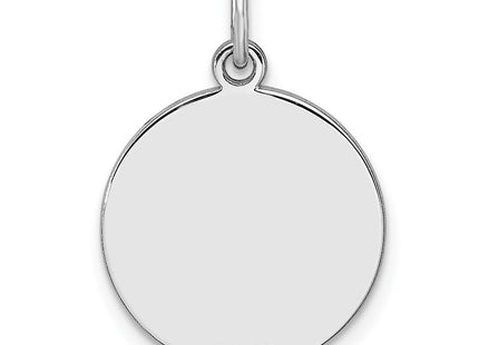 Sterling silver disc charm, alternate view