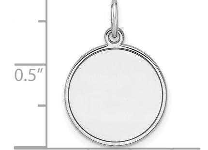 Sterling silver disc charm, another view