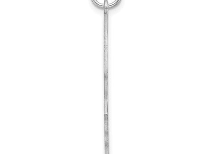 Sterling Silver Rhod-plate Eng. Boy Polished Front/Satin Back Disc Charm, 33.75 x 25.3mm