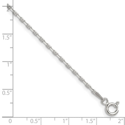 Sterling Silver Polished and D/C Mariner Link Chain, 9 x 1.75mm
