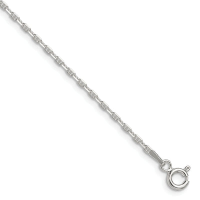 Sterling Silver Polished and D/C Mariner Link Chain, 9 x 1.75mm