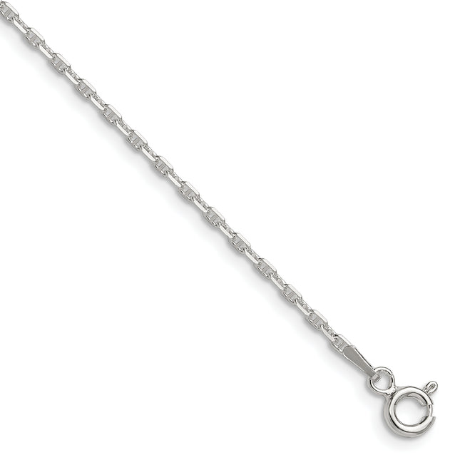Sterling Silver Polished and D/C Mariner Link Chain, 9 x 1.75mm
